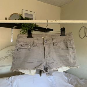 Grey denim shorts